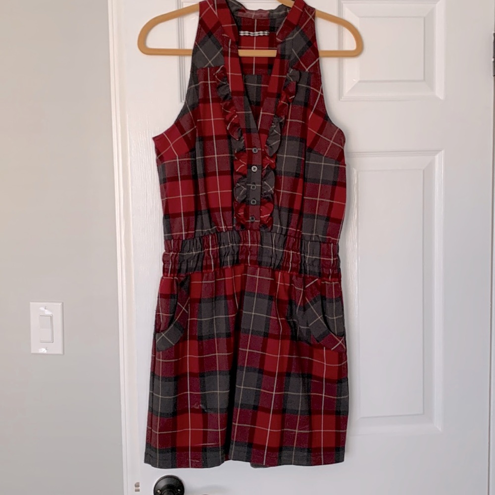 🛍Free People - Red and Black Plaid Dress🛍